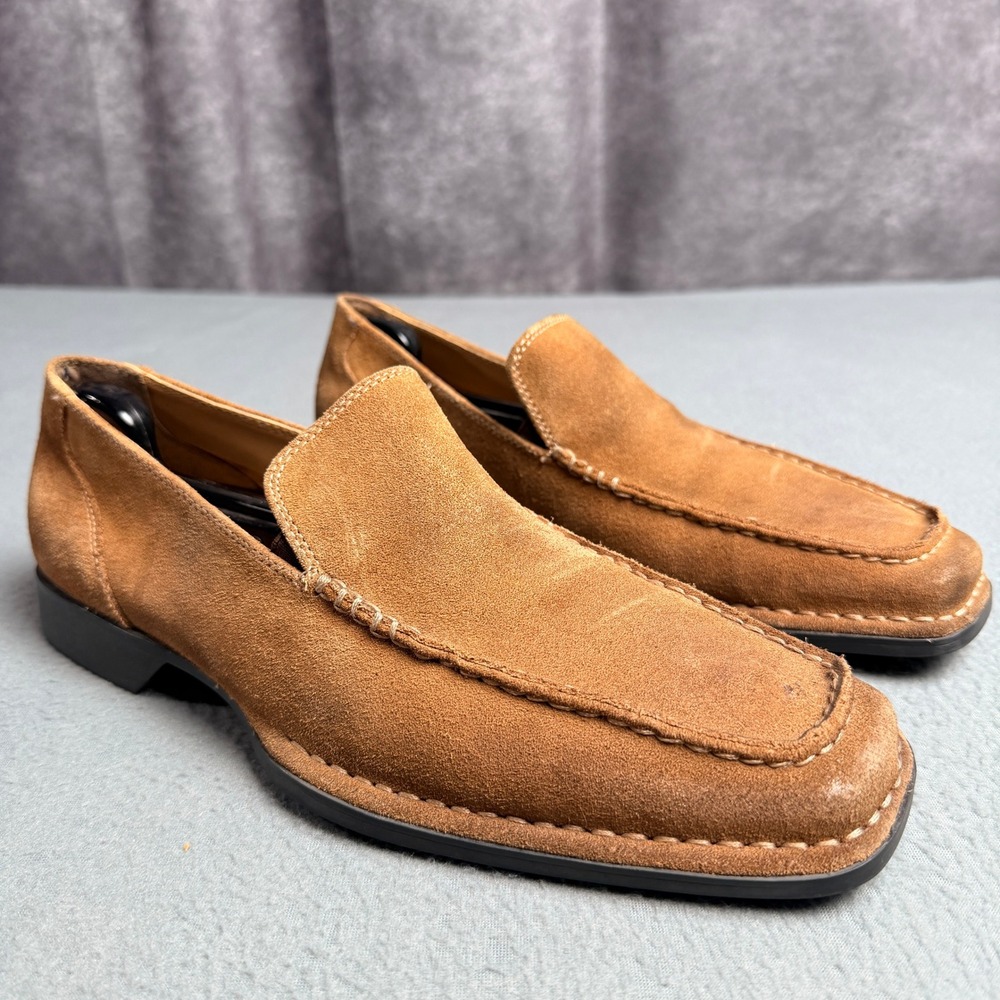 Hush Puppies Path Root Beer Brown Suede Loafers Mens 10 M H103478‎ Slip On Shoes